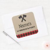 Lumberjack Plaid Rode Label Verjaardagsfeestje Sti (Envelop)