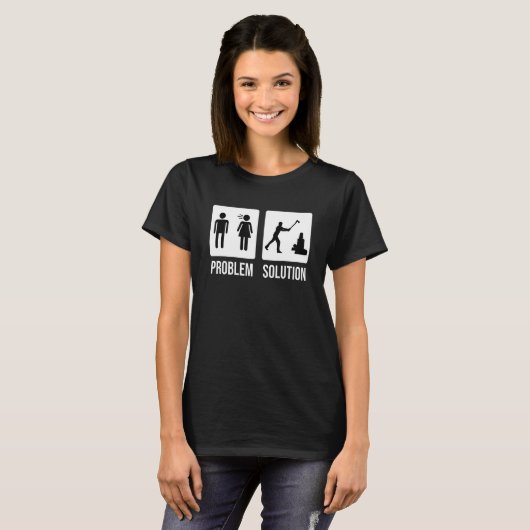 Lumberjack Probleem Solution Wood Chop Ax T-shirt (Voorkant volledig)