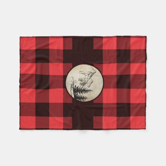 Lumberjack Pset Fleece Blanket Mountain en Trees (Voorkant (Horizontaal))