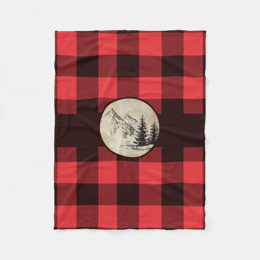 Lumberjack Pset Fleece Blanket Mountain en Trees (Voorkant)