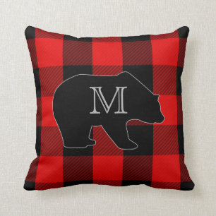 Lumberjack Red Buffalo Check Monogram Beer Kussen