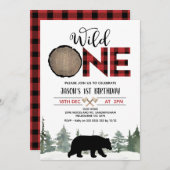 Lumberjack Red Buffalo Plaid Beer 1e verjaardag Kaart (Voorkant / Achterkant)