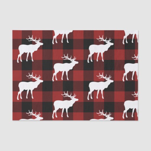 Lumberjack Red Buffalo Pset Buck Pattern Holiday Tissuepapier (Voorkant)