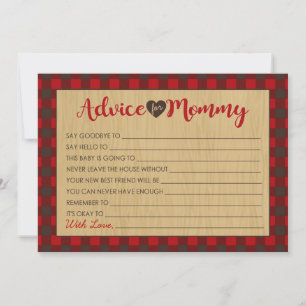 Lumberjack Red Flannel Baby shower Cartes de conse