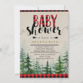 Lumberjack Red Plaid Boy Baby shower Uitnodiging (Voorkant)