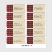 Lumberjack Red Plaid Kraft Étiquettes de adresse i (Feuille)