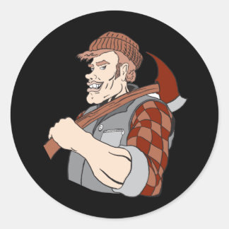 lumberjack ronde sticker