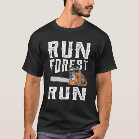 Lumberjack Run Forest Run Chainzaag Logger Arboris T-shirt (Voorkant)