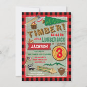 Lumberjack Rustic Woodland Invitation d'anniversai (Devant)