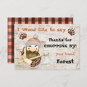 Lumberjack rustique Merci cartes de notes