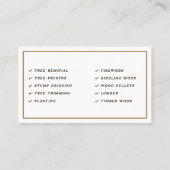 Lumberjack Services Visitekaartje (Achterkant)