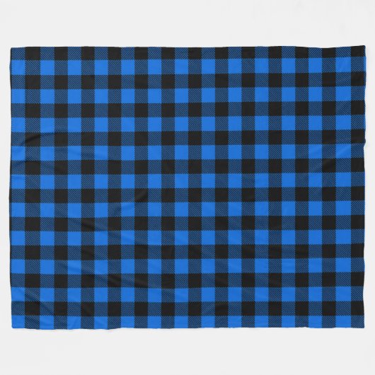 Lumberjack Style - blauwe stof + uw ideeën Fleece Deken (Voorkant (Horizontaal))