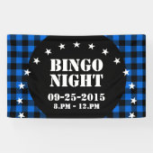 Lumberjack Style - blauwe stof + uw ideeën Spandoek (Horizontaal)