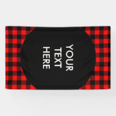 Lumberjack Style - rode stof + uw ideeën Spandoek (Horizontaal)