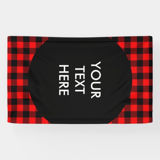 Lumberjack Style - rode stof + uw ideeën Spandoek (Horizontaal)