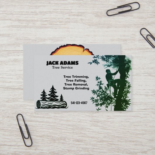 Lumberjack Tree-Visitekaartje Visitekaartje (Voorkant / Achterkant in situ)