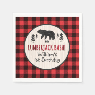 Lumberjack Verjaardagsfeest Napkin Lumberjack Part Servetten