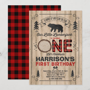 Lumberjack verjaardagsuitnodiging Lumberjack Party Kaart
