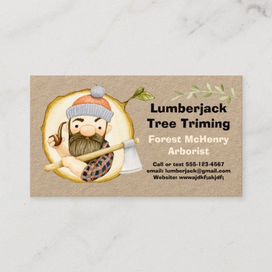 lumberjack visitekaartjes (Voorkant)