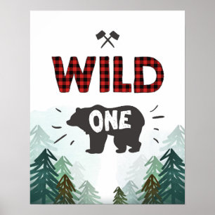 Lumberjack Wild One Forest Tredes Wild One Sign Poster