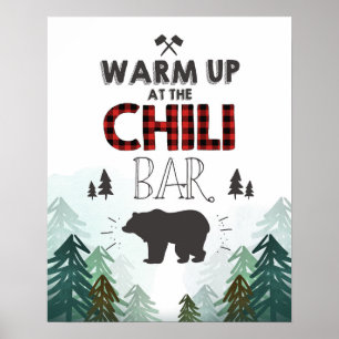 Lumberjack Wild One Forest Trees Chili Bar Sign Poster