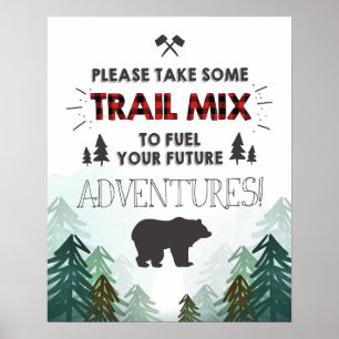 Lumberjack Wild One Forest Treil Mix Sign Poster
