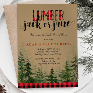 Lumberjack Winter Genre Revela Party Invitation