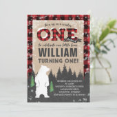 Lumberjack Winter ONEderland Birthday Uitnodiging (Staand voorkant)