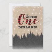 Lumberjack Winter ONEderland Birthday Uitnodiging (Achterkant)