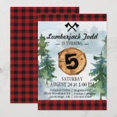 Lumberjack Wood Stump Forest Wilderness Verjaardag Kaart (Voorkant / Achterkant)