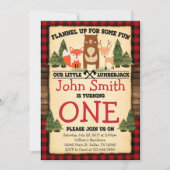 Lumberjack Woodland Anniversaire Fête Invitation (Devant)
