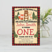 Lumberjack Woodland Anniversaire Fête Invitation (Debout devant)