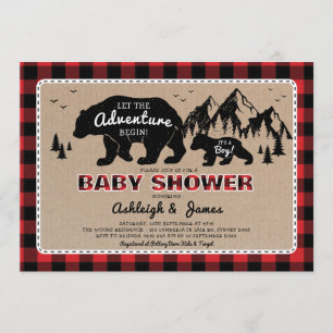 Lumberjack Woodland Beer Pset Baby shower Kaart