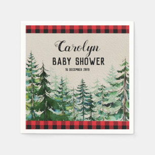 Lumberjack Woodland Forest Cocktail Paper Napkins Servet