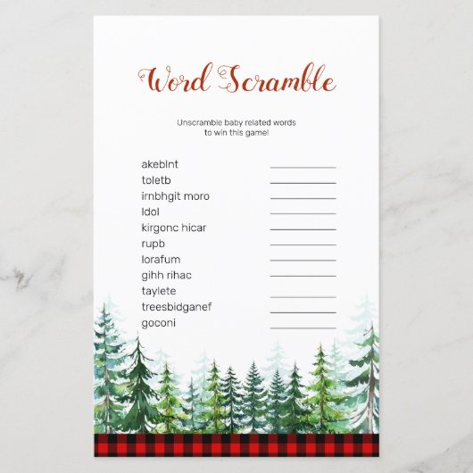 Lumberjack Word Scramble Game (Voorkant)