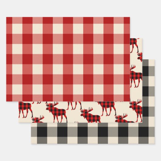 Lumberjack Wrapping Paper flat-panelvelset, 3 (Set)