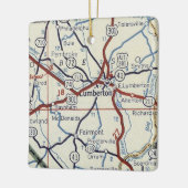 Lumberton NC  Map Keramisch Ornament (Links)