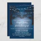 Lumière à cordes et faire-part de mariage moderne  (Devant / Derrière)