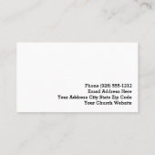 Lumière bleue Cartes de visite de l'église céleste (Dos)