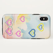 Lumière bleue et Coeurs iPhone / coque ipad (Dos (Horizontal))