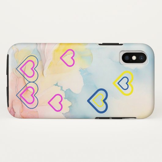 Lumière bleue et Coeurs iPhone / coque ipad (Dos (Horizontal))