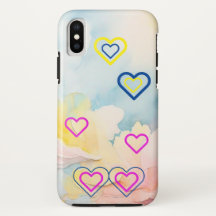 Lumière bleue et Coeurs iPhone / coque ipad