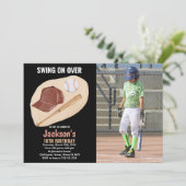 Lumière Brown Baseball Invitations Anniversaire av (Debout devant)