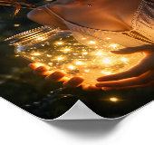 Lumière dans ses mains affiche (Coin)