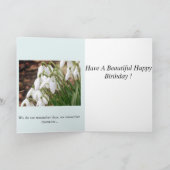 Lumière de fleur blanche et carte d'anniversaire (Intérieur)