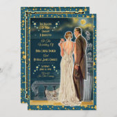 Lumière de la lune Romance Mariage Invitations - B (Devant / Derrière)