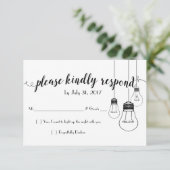 Lumière de ma vie mariage carte RSVP (Debout devant)