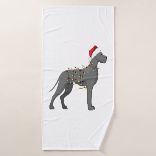 Lumière de Noël Great Dane (Serviette de bain)