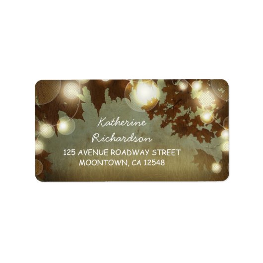 lumière de nuit rustique étiquette de adresse (Devant)