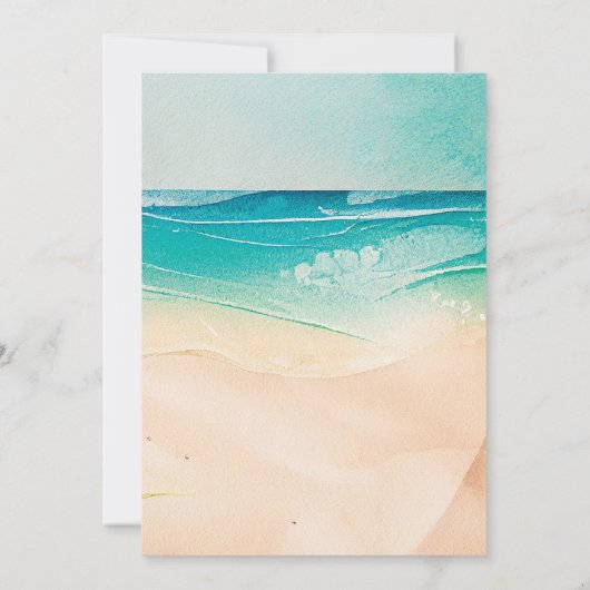 lumière de plage tropicale faire-part de mariage m (Dos)